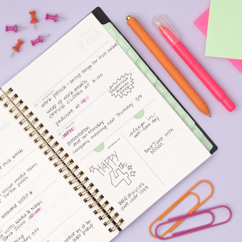Academic Year Planner Calendar 15 Months Weekly & Monthly With Zip Pouch