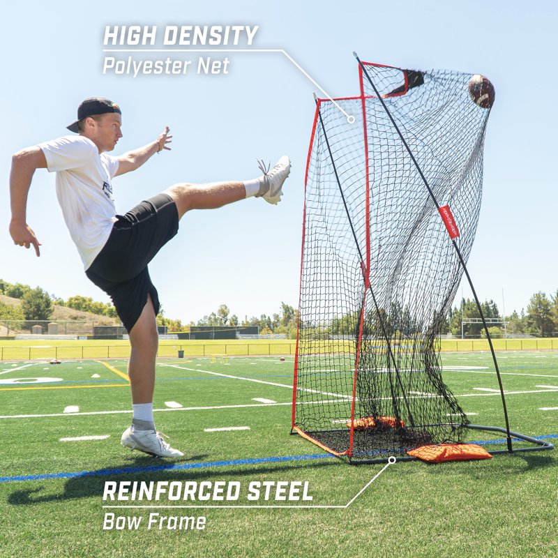 Football Kicking Net 7x4 ft Portable Training Target with Weighted Sand Bag