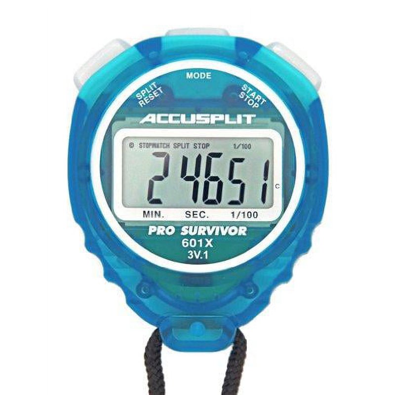 Digital Stopwatch with Cumulative Split & Water Resistance - Black