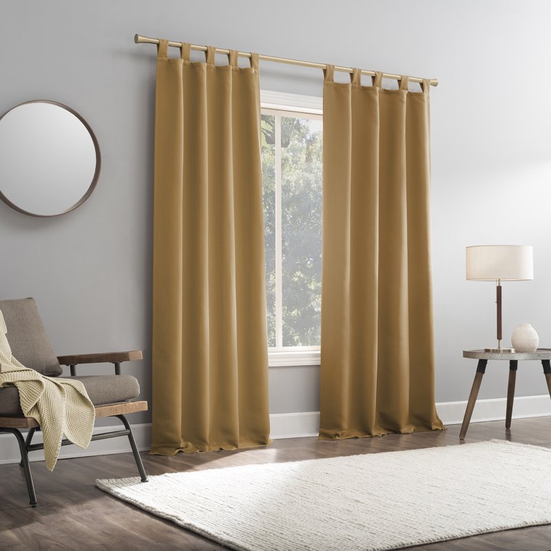 Energy Saving Blackout Curtain Panel with Tab Top Design for Window Privacy