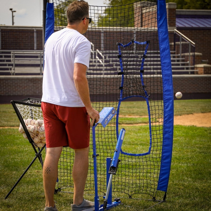Manual Baseball & Softball Pitching Machine - Throws Up to 60 MPH for Youth & Adult Practice