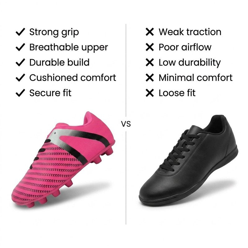 Vizari USA Impact Firm Ground Kids Soccer Cleats - Pink/Silver, 5