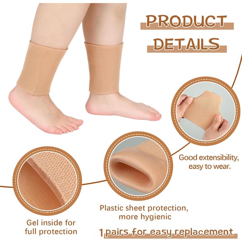 Ankle Gel Sleeves 2-Pack Support & Protection for Ice Skating Skiing