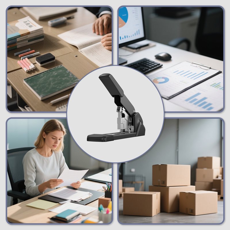 Labor-Saving Heavy Duty Stapler 240-Sheet Capacity with 3 Staple Sizes Included