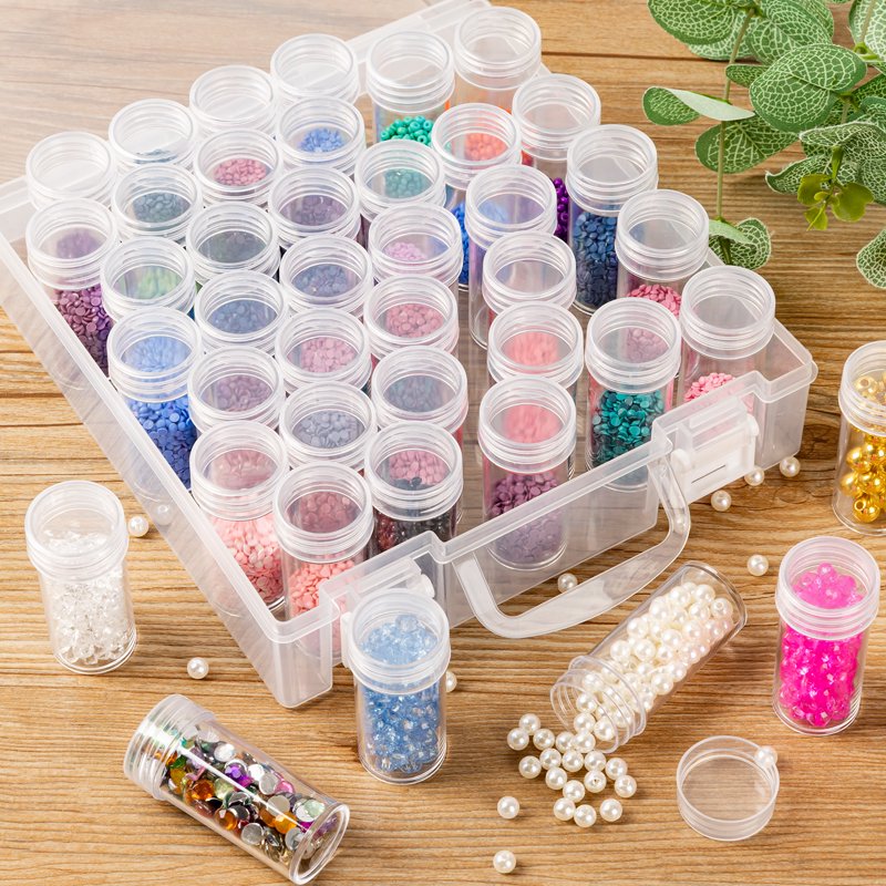Bead Organizer with 42 Grid Storage Compartments for Jewelry and Craft Supplies