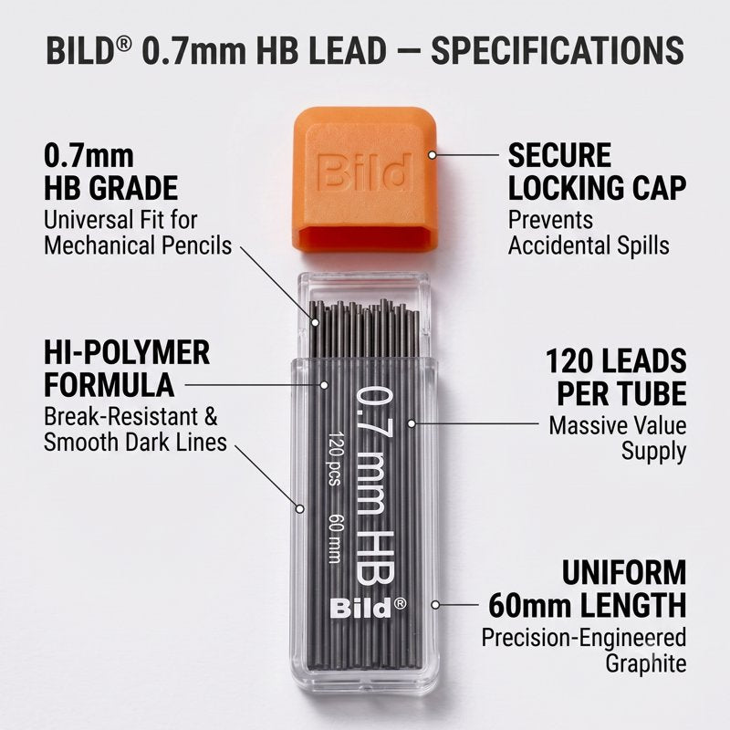 Bulk 1200 HB #2 Mechanical Pencil Lead Refills - Universal 0.7mm Set