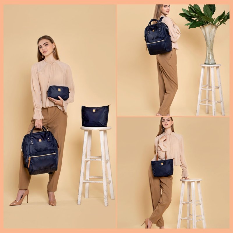 Casual 3-Piece Backpack Set with Tote and Pouch - Stylish and Functional