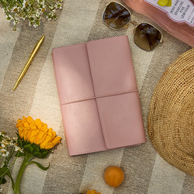 Vegan Leather Undated Planner Folio Bundle with Refillable Inserts & Accessories