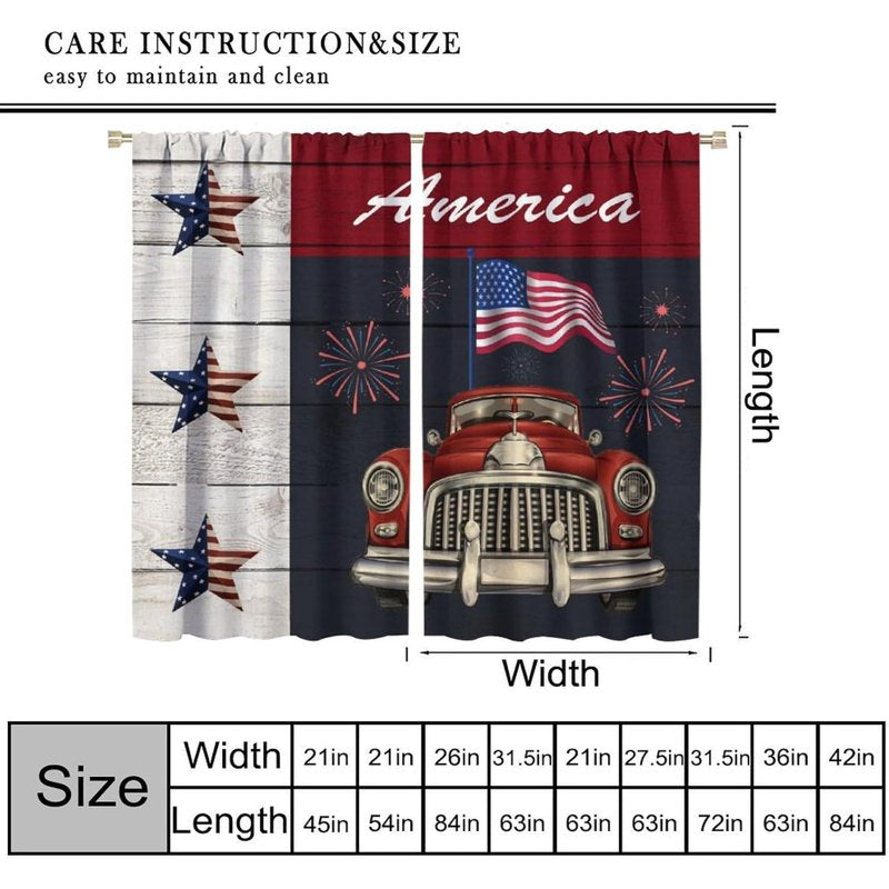 American Flag Blackout Curtains for Bedroom & Living Room - 84x84 Inches