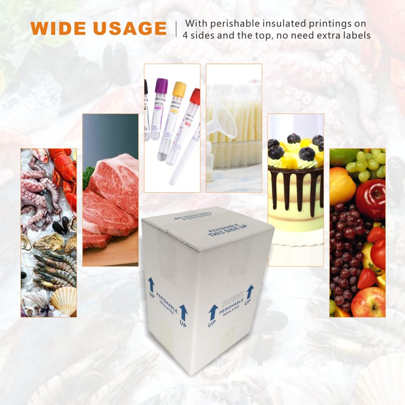 Insulated Shipping Boxes with Aluminum Foil Liners - 4 Pack Small Cold Food Mailers