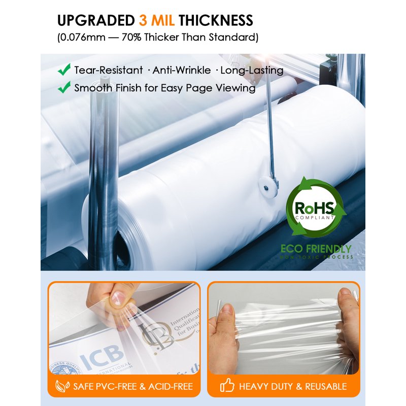 1000 Pack Clear Sheet Protectors 8.5x11 Inch for 3-Ring Binders