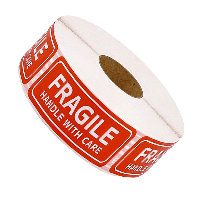150pcs Handle with Care Shipping Labels - Fragile Moving Stickers (Red)