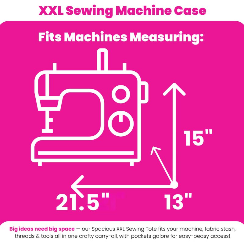 Large Wheeled Sewing Machine Bag with Multiple Pockets - Durable & Spacious Storage for Sewing & Craft Supplies