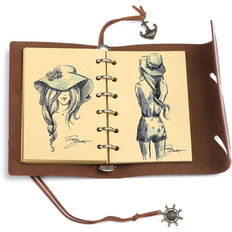 Vintage PU Leather Travel Notebook - Refillable Pocket Journal for Men & Women