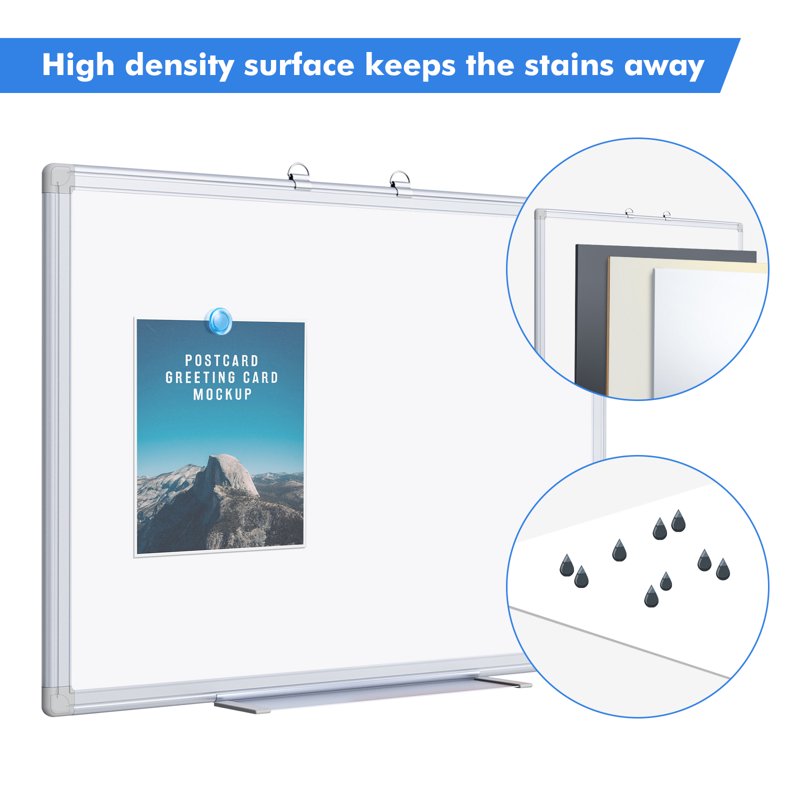 Magnetic Whiteboard Dry Erase Board Wall Mount with Pen Tray - Multiple Sizes