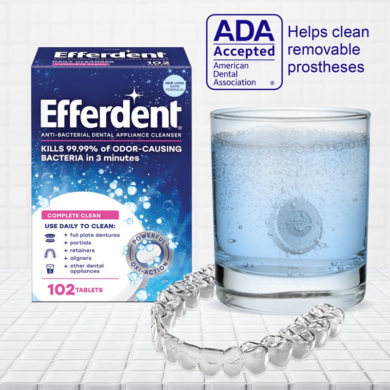 Denture & Retainer Cleaner Tablets - Complete Clean, 44 Count