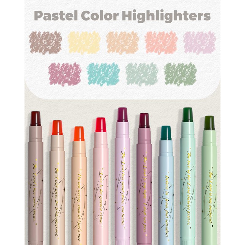 Bible Highlighters Set No Bleed 9 Colors Gel Highlighters for Scripture Study