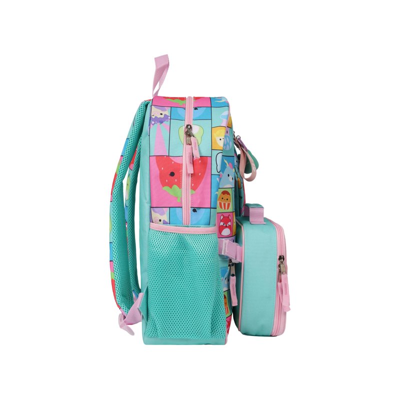 Kids Backpack Set with Detachable Lunch Bag - Squishmallow Plush Design