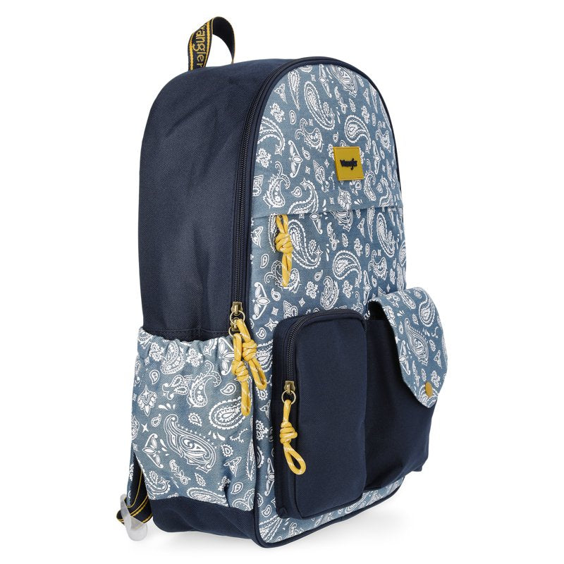 Unisex Paisley Bandana Backpack with Laptop Sleeve - Blue, Beige, Olive, Denim