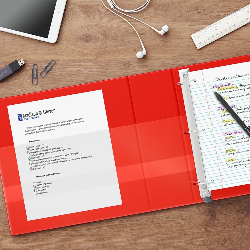 Heavy-Duty 2-Inch D-Ring View Binder - 480 Sheet Capacity, Multiple Colors