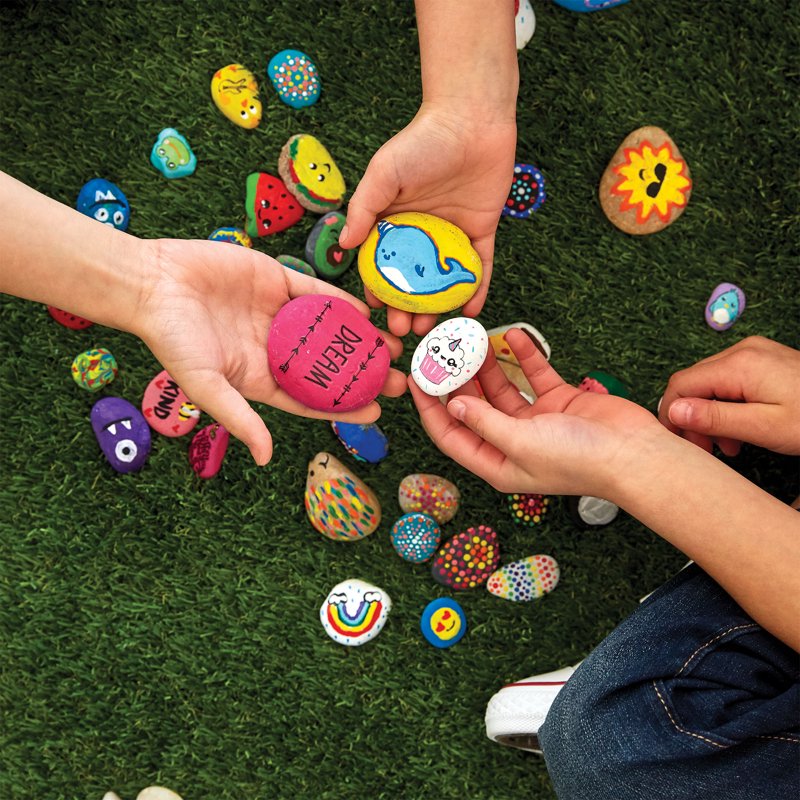 Create Your Own Rock Art Kit - Multicolor Painting and Glitter Decorations