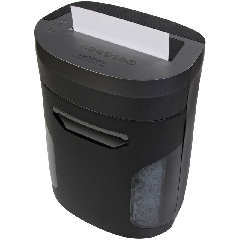 15-Sheet Crosscut Paper Shredder with Waste Bin and CD/DVD Destruction