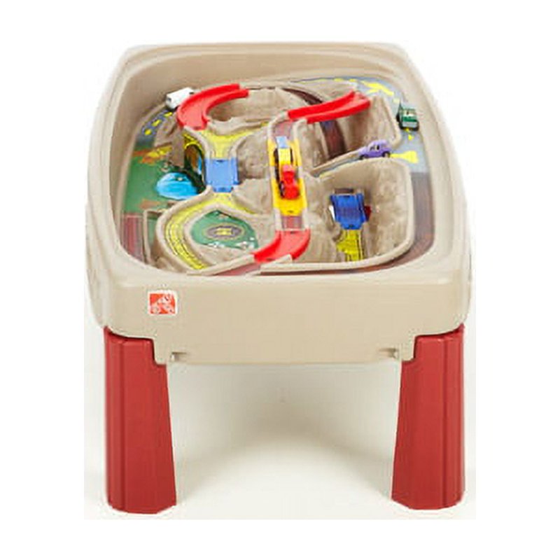 Kids Activity Table with Multi-Level Track and Storage - Step2 Deluxe Canyon Road