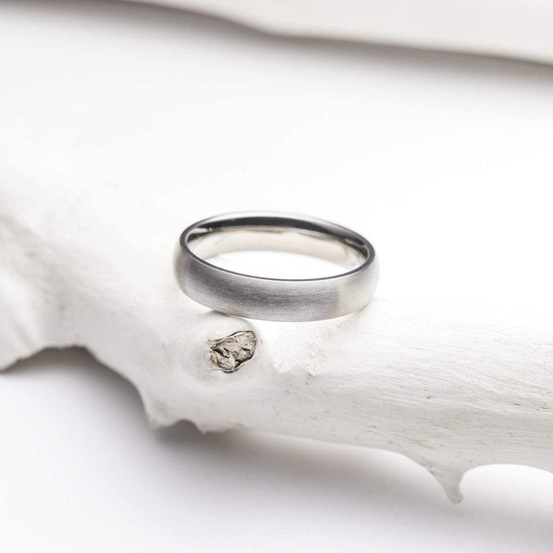 Titanium Wedding Band 5mm Comfort Fit Brushed Finish Hypoallergenic Ring