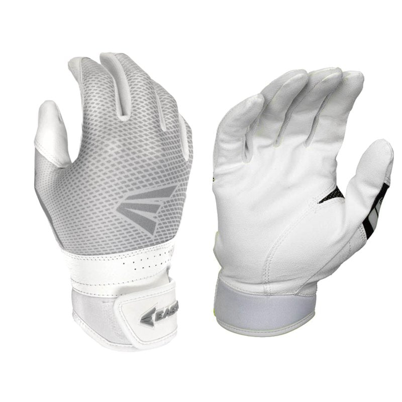 Youth Fastpitch Softball Batting Gloves - Lightweight Synthetic Palm White