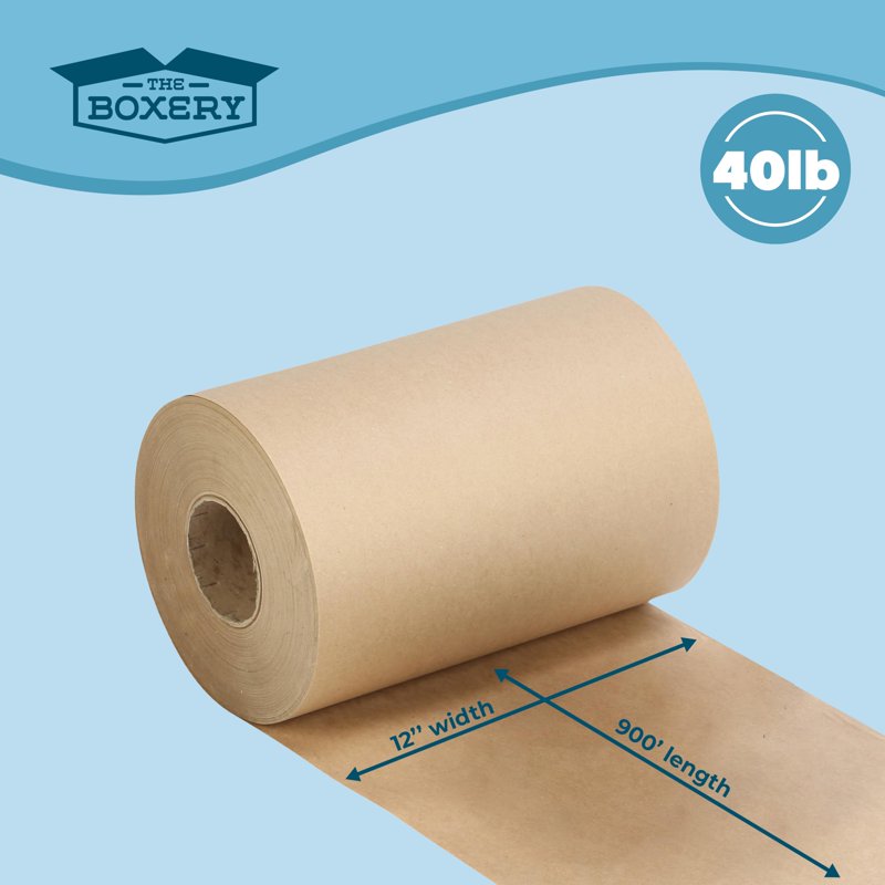 Kraft Paper Roll 12 inch x 900 ft - Eco-Friendly Wrapping and Packing Paper