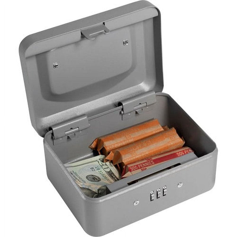 Small Cash Box with Combination Lock for Personal Security - Steel Safe