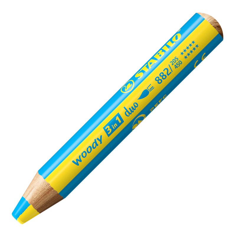 STABILO Woody 3-in-1 Multi-Talented Pencil Desk Set — 15 Pencils + Sharpening Container