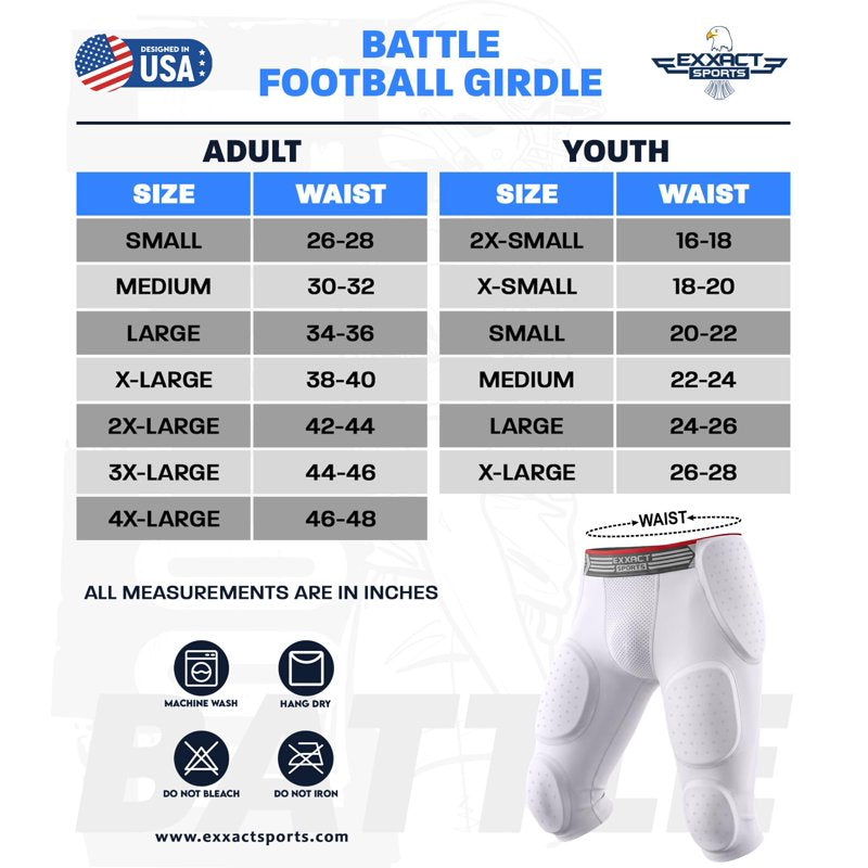 Adult Football Girdle with Protective Padding and Cup Pocket - Lightweight Compression Shorts