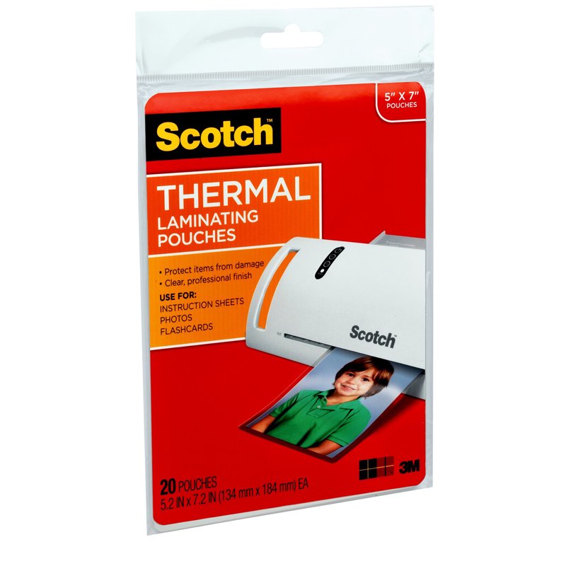 Thermal Laminating Pouches 5x7 Inch, 5 Mil, 20 Pack - Clear Protectors
