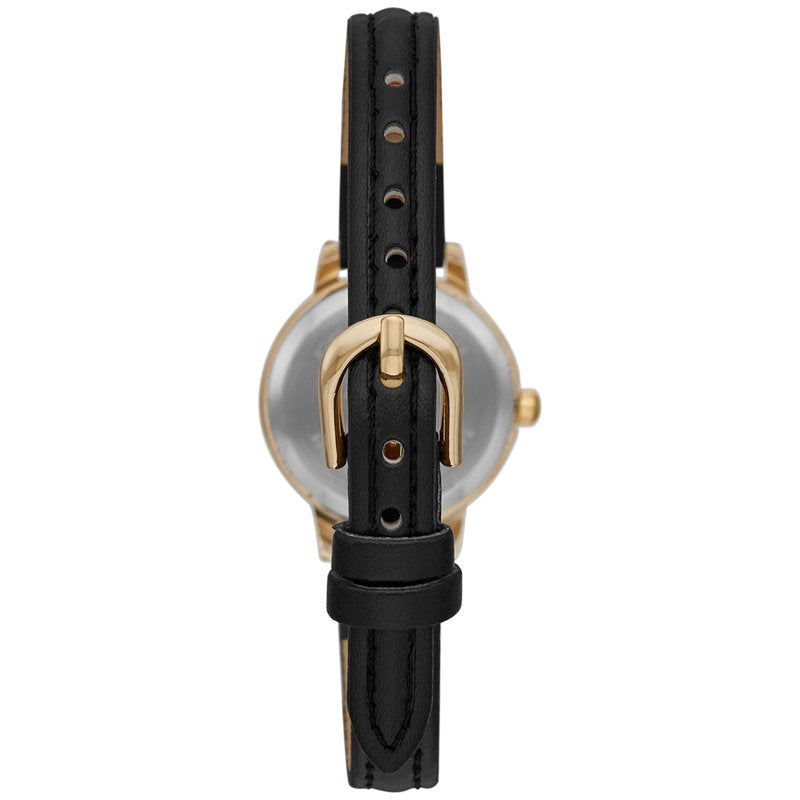 Women's Gold Tone Analog Wristwatch with Faux Leather Strap - Easy Read Dial