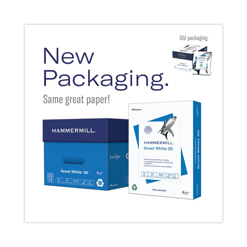 Recycled Copy Paper - 92 Brightness, 20lb, 500 Sheets, Office Use