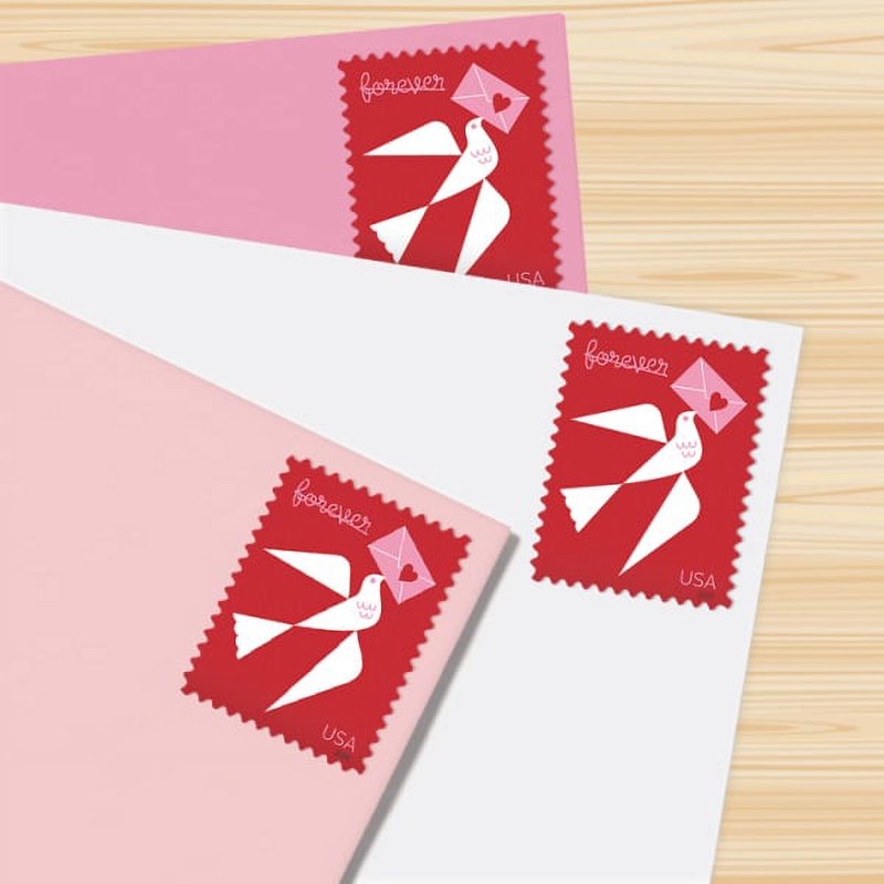 USPS Forever Heart Bird First Class Postage Stamps - Romantic Gift Sheet