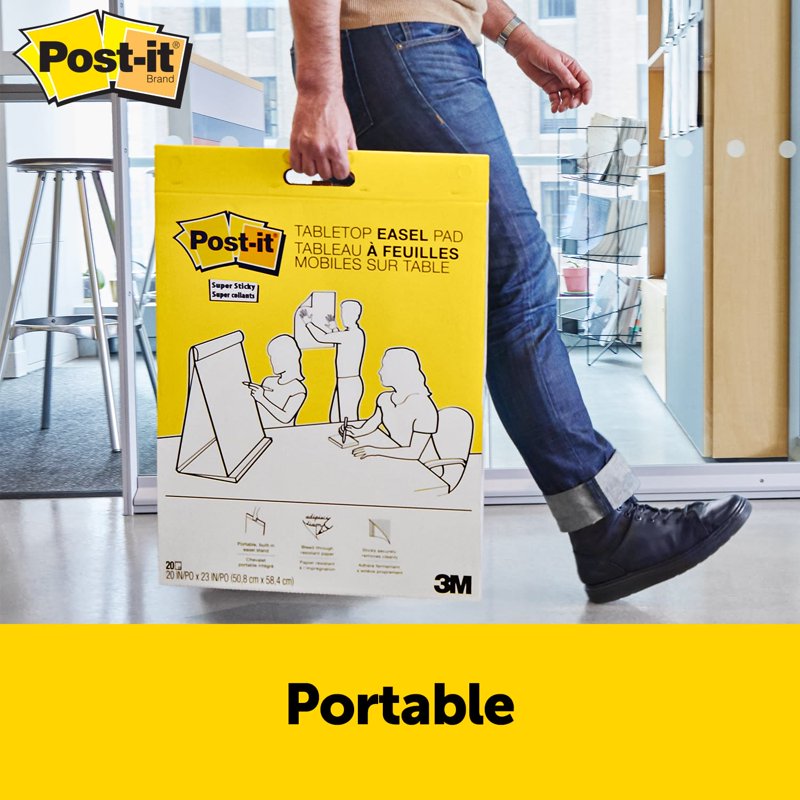 Post-it Super Sticky Easel Pad - 20 x 23 Inches, White, 20 Sheets, Pack of 1