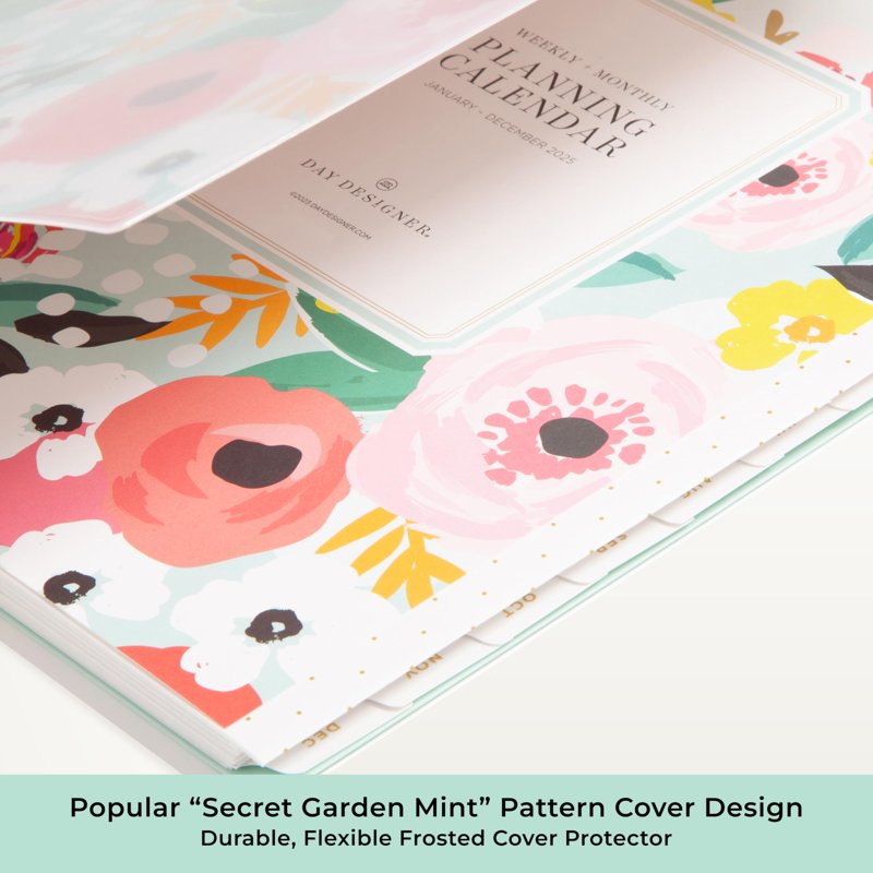 2026 Weekly & Monthly Planner Calendar - 8.5 x 11 Mint Cover with Stickers