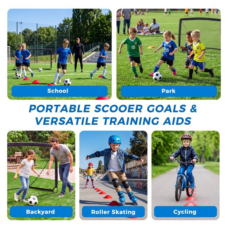 Vipuse 2 Pack Soccer Goals & Ball Set - 4x3 ft Portable Pop Up Soccer Training Kit (Black)