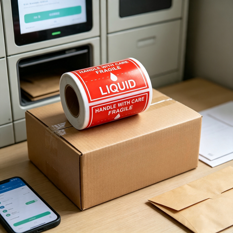 Liquid Handle with Care Warning Stickers 2x3 Inch 300 Labels for Shipping & Mailing