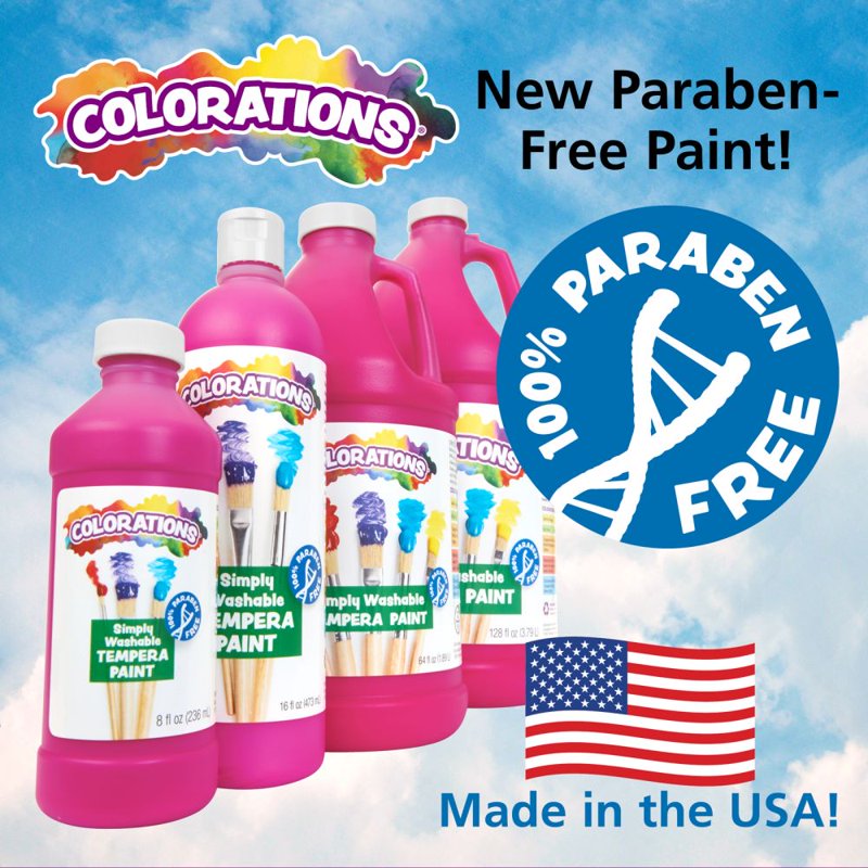 Paraben-Free Washable Tempera Paint Set - 10 Colors, 1/2 Gallon Each