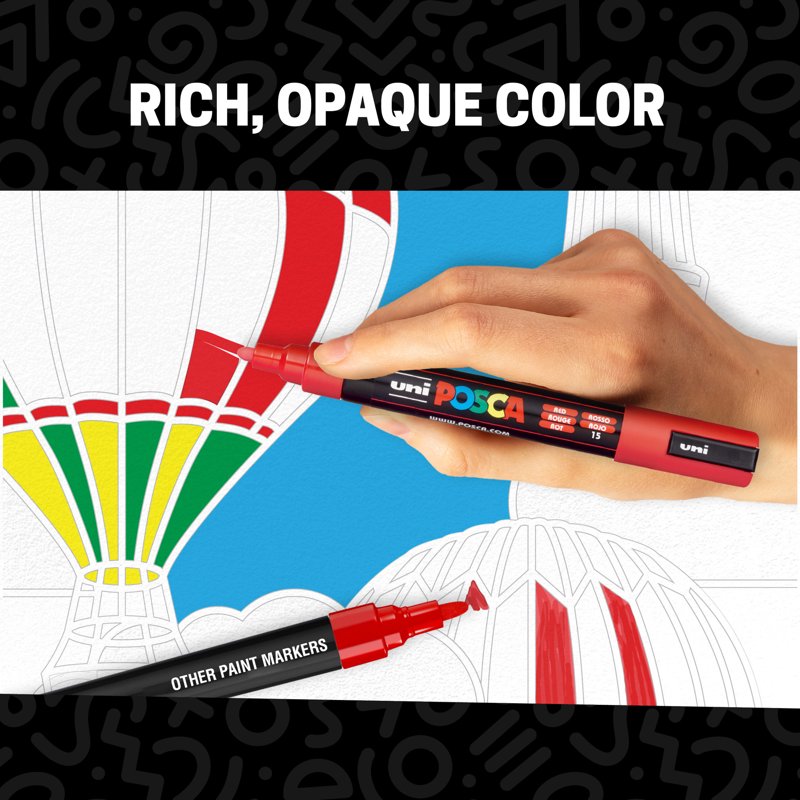 16 Colors Paint Marker Set - Acrylic Paint Pens for Art & Crafts, Medium Point