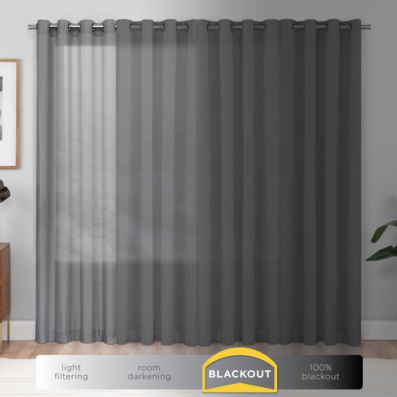 Blackout Curtain Panel - Thermal Insulated 37x84 Inch Rod Pocket for Window