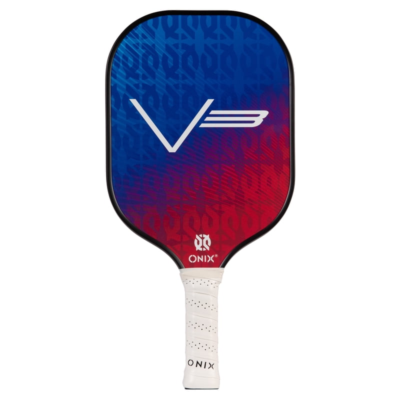 (2 Pack) ONIX V3 Pickleball Paddle – 8 oz Polypropylene Core, Edge Guard, Blue/Red