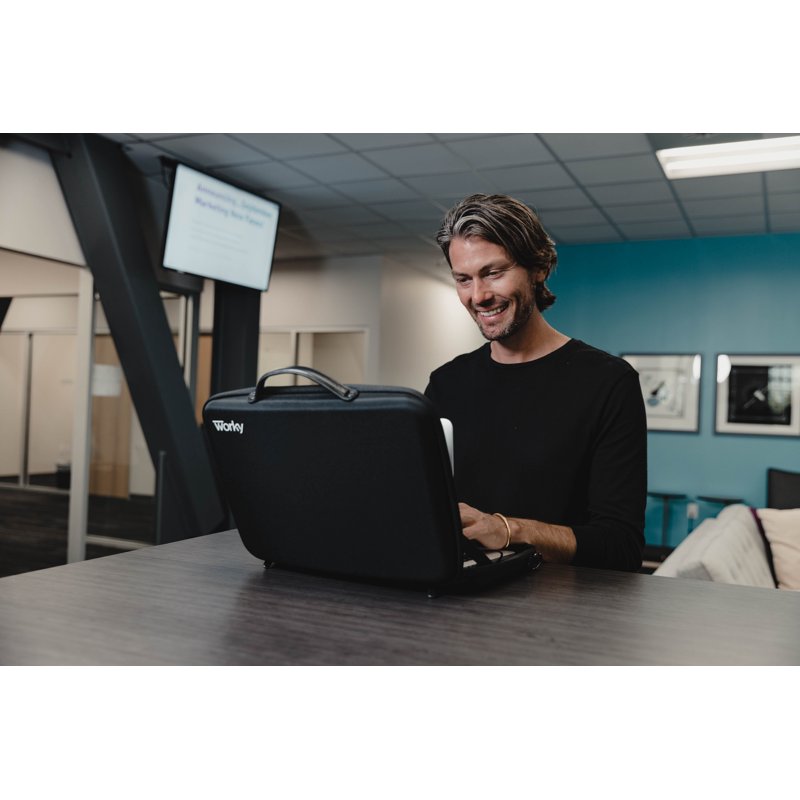12-in-1 Portable Workstation Briefcase with Whiteboard and LED Light