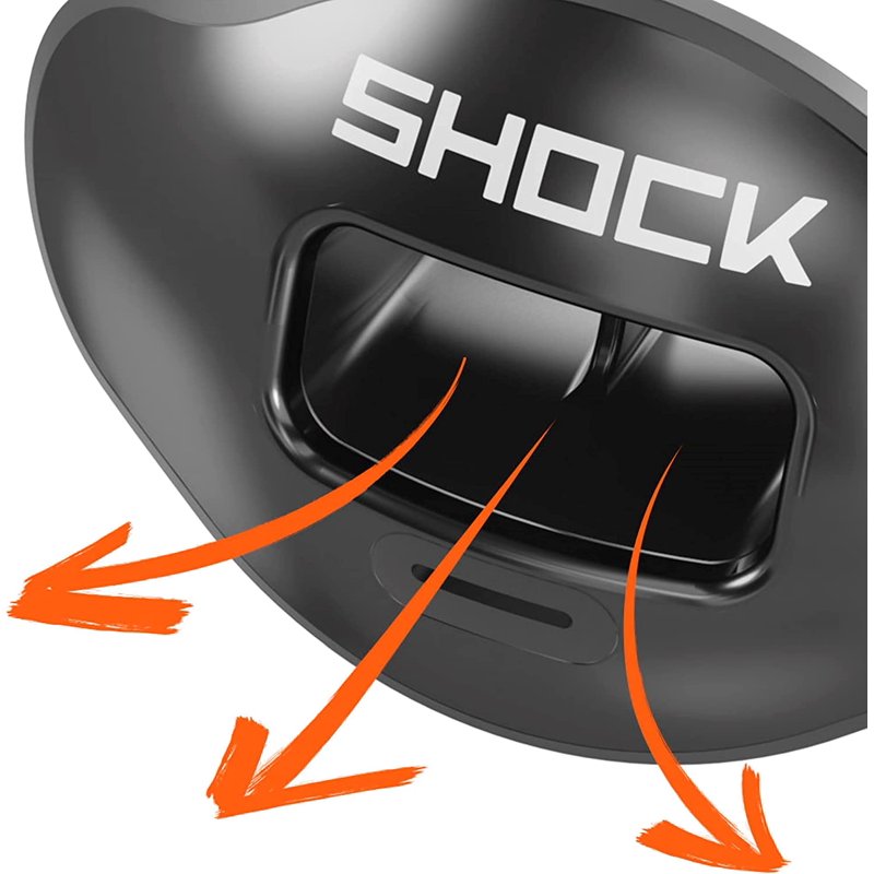 Shock Doctor Max Airflow 2.0 Lip Guard - Breathable Sports Mouthguard, One Size, Gold