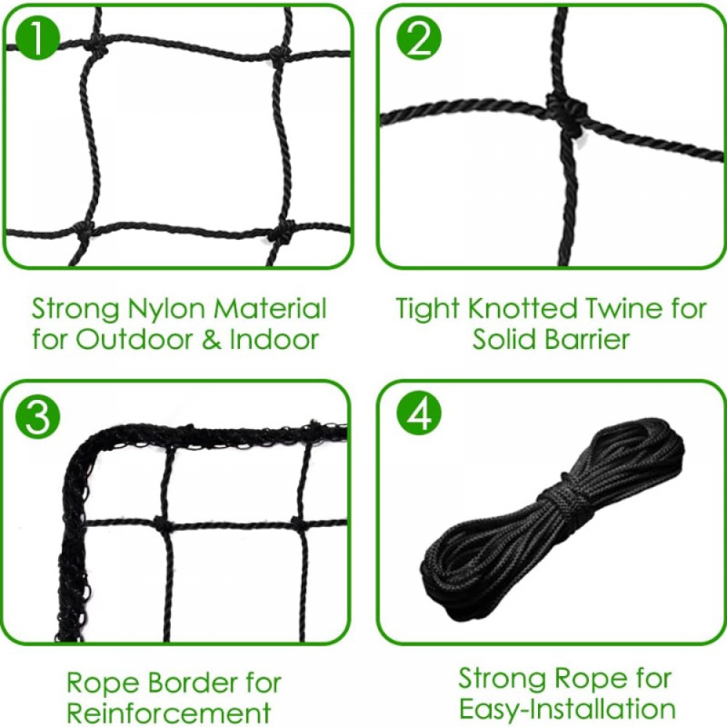 Heavy Duty Baseball & Soccer Backstop Net 10x15ft - Reinforced Nylon Sports Barrier