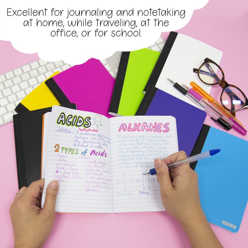 Poly Cover Composition Notebook 80 Sheets Assorted Colors 8-Pack