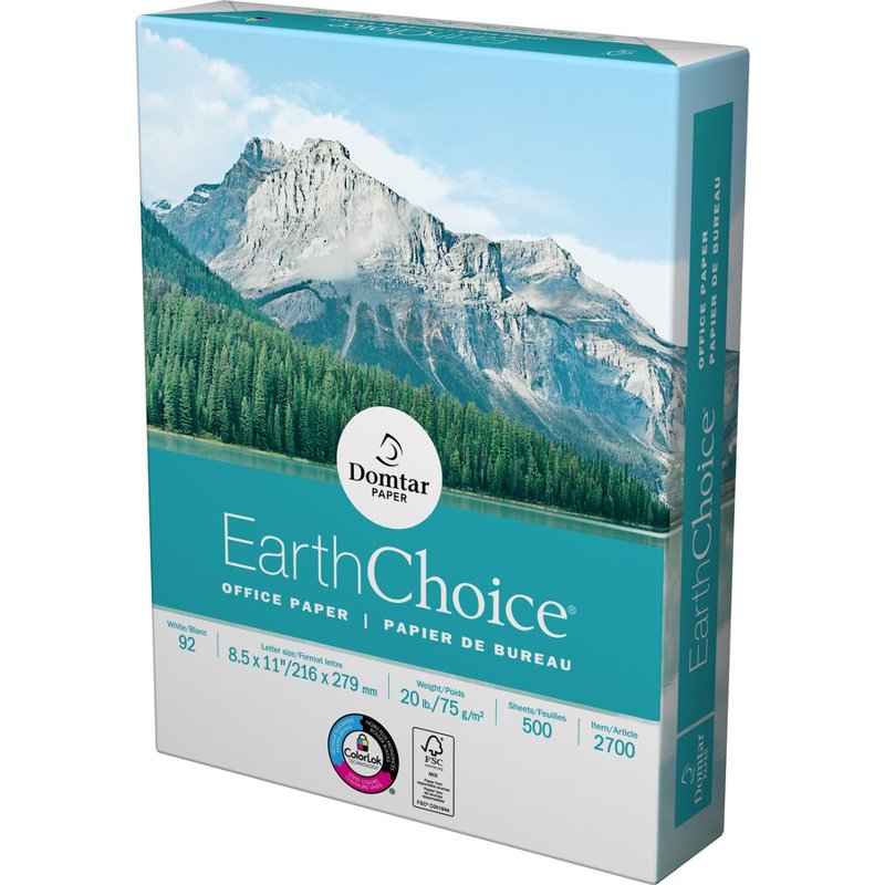 EarthChoice 92 Bright 20 lb Copy & Office Paper - 8.5 x 11 White, 500 Sheets